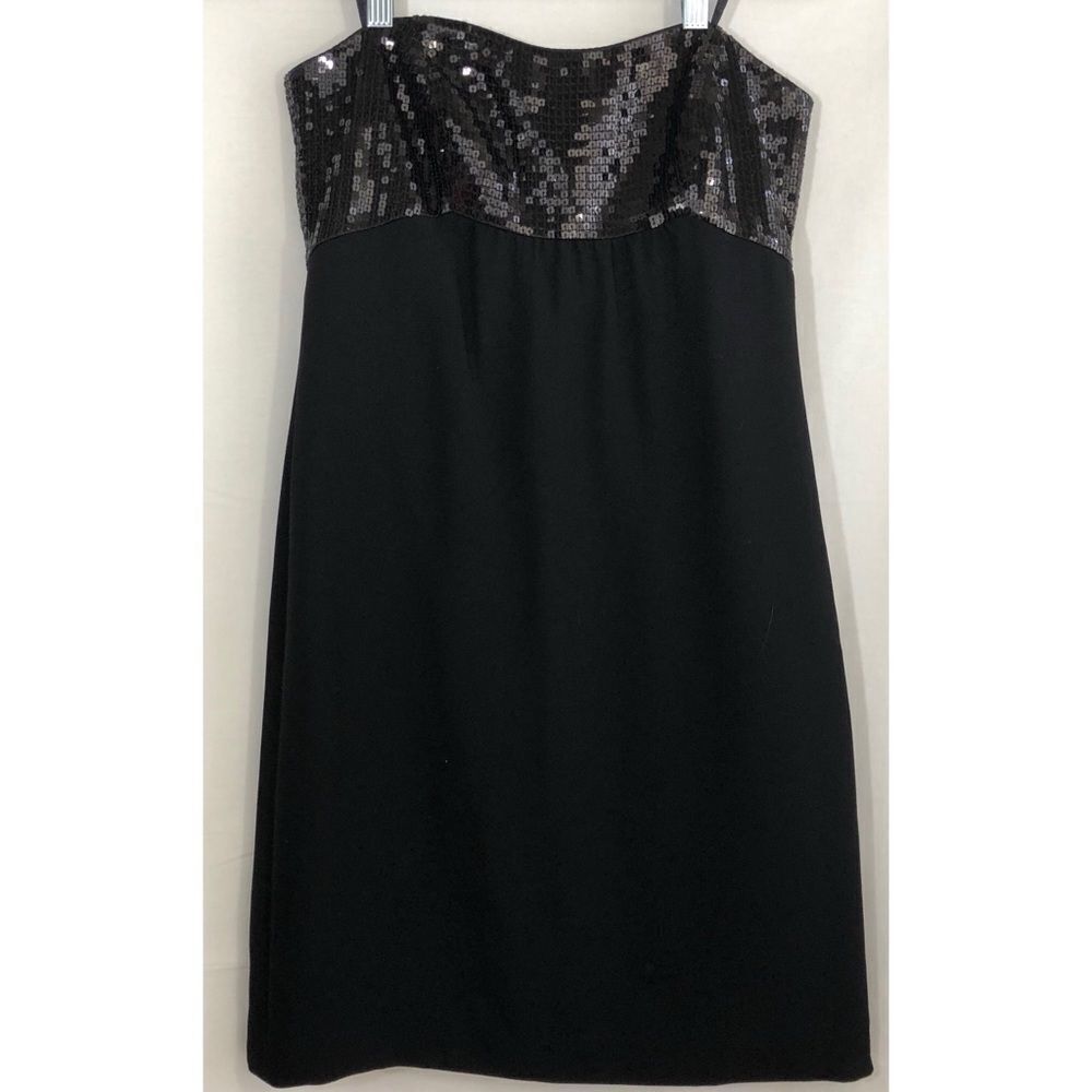 Ann Taylor Black, sequined, strapless dress, sz 2